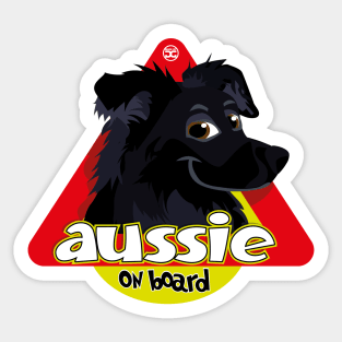 Aussie on Board - Black Sticker